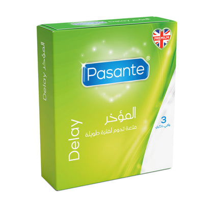 Pasante Delay packaging on a white background