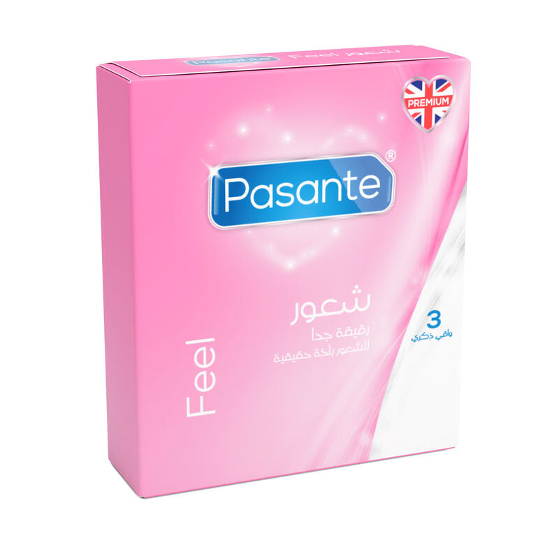 Pink packaging of Pasante products with visible branding on a white background