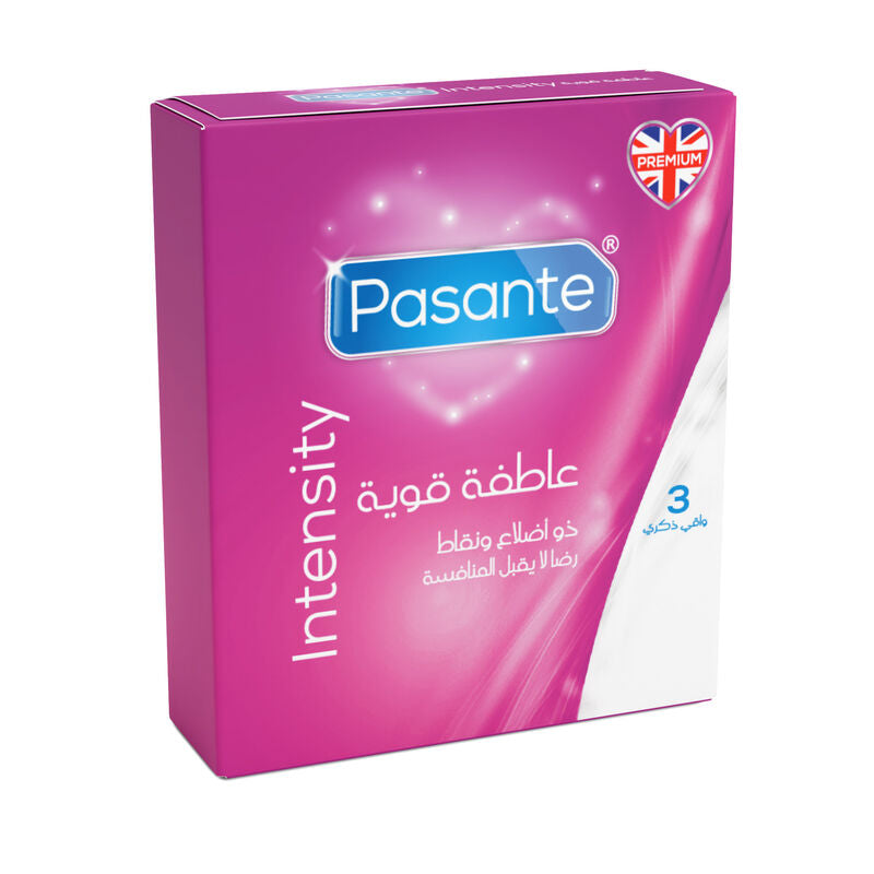 Pasante Intensity packaging on a white background