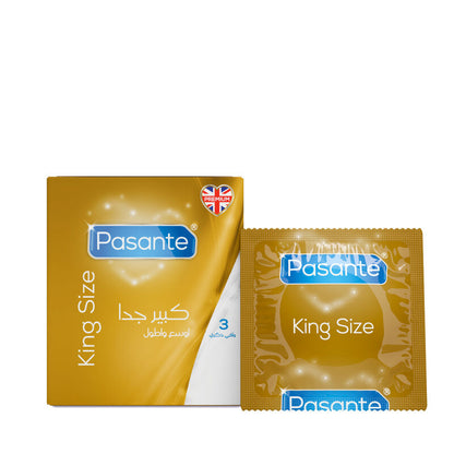 Pasante King Size condoms packaging on a white background
